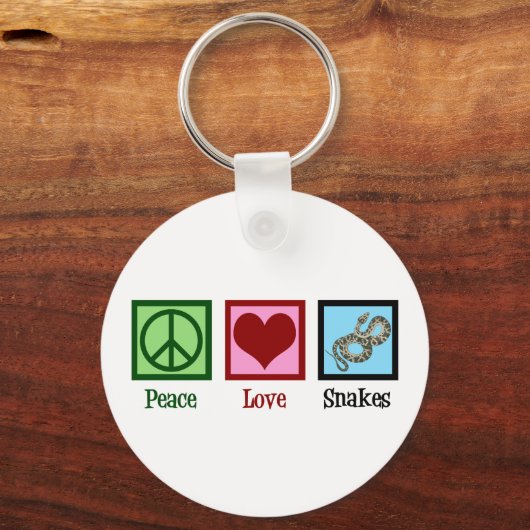 Peace Love Snakes Sleutelhanger (Achterkant)