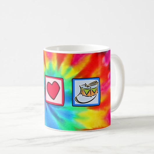 Peace, Love, Snare Drum Koffiemok (Voorkant rechts)
