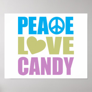 Peace Love Snoep Poster