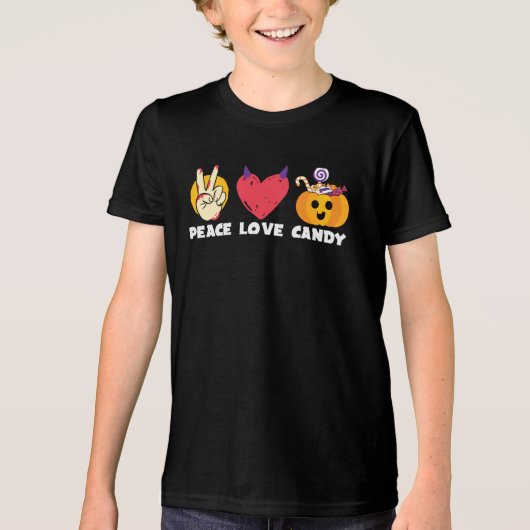Peace Love Snoep Tri-Blend Shirt (Voorkant)