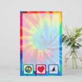 Peace, Love, Snow Skiing Briefpapier (Staand voorkant)