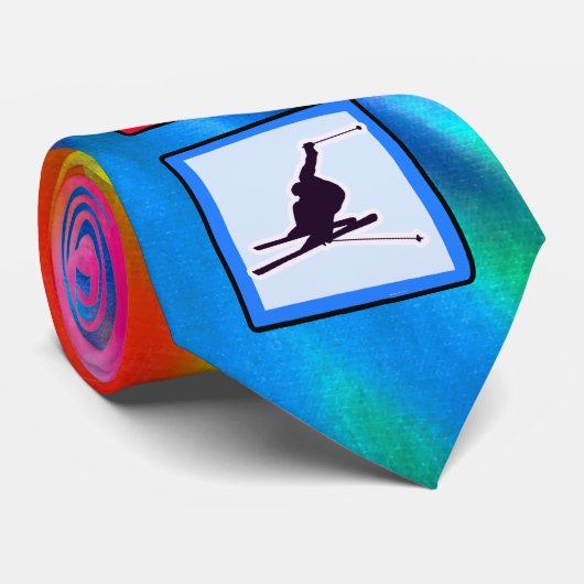 Peace, Love, Snow Skiing Stropdas (Opgerold)