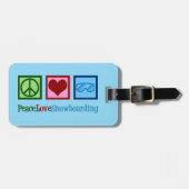 Peace Love Snowboarding Custom Snowboarder Bagagelabel (Voorkant horizontaal)