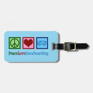 Peace Love Snowboarding Custom Snowboarder Bagagelabel