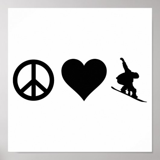 Peace Love Snowboarding Poster (Voorkant)
