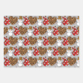Peace Love Snowman Wrapping Paper Flat SET 3 (Voorkant 3)