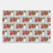 Peace Love Snowman Wrapping Paper Flat SET 3 (Voorkant 2)