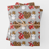 Peace Love Snowman Wrapping Paper Flat SET 3 (In situ)