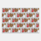 Peace Love Snowman Wrapping Paper Flat SET 3 (Voorkant)