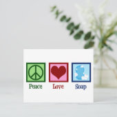 Peace Love Soap Briefkaart (Staand voorkant)