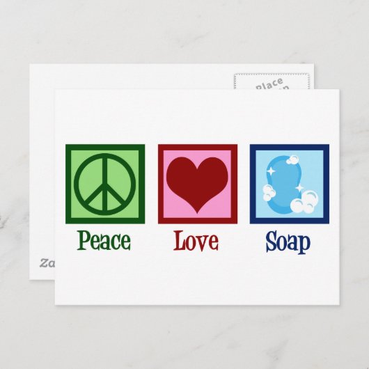 Peace Love Soap Briefkaart (Voorkant / Achterkant)