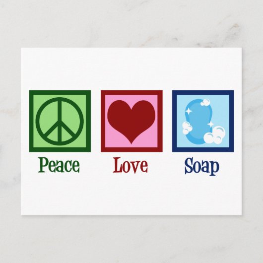 Peace Love Soap Briefkaart (Voorkant)