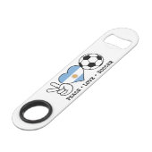 Peace Love Soccer Argentina Bar Key Speed Flessenopener (Voorkant Gekanteld)
