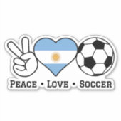 Peace Love Soccer Argentina Sticker (Voorkant)