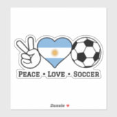 Peace Love Soccer Argentina Sticker (Vel)