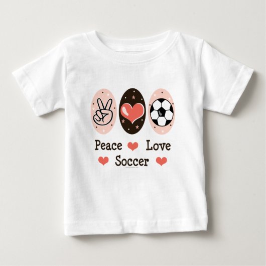Peace Love Soccer Baby shirt (Voorkant)