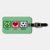 Peace Love Soccer Bagagelabel (Voorkant horizontaal)