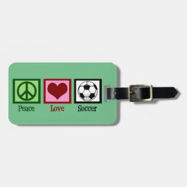 Peace Love Soccer Bagagelabel