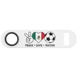 Peace Love Soccer Bar Key Speed Flessenopener