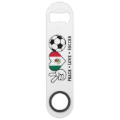 Peace Love Soccer Bar Key Speed Flessenopener (Voorkant)