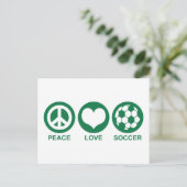 Peace Love Soccer Briefkaart (Staand voorkant)