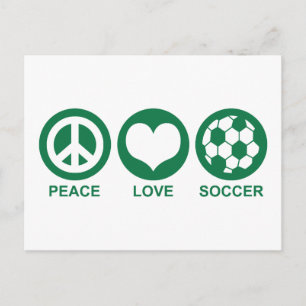 Peace Love Soccer Briefkaart