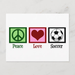 Peace Love Soccer Briefkaart