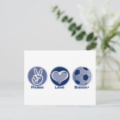 Peace Love Soccer Briefkaart (Staand voorkant)