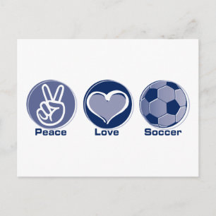 Peace Love Soccer Briefkaart
