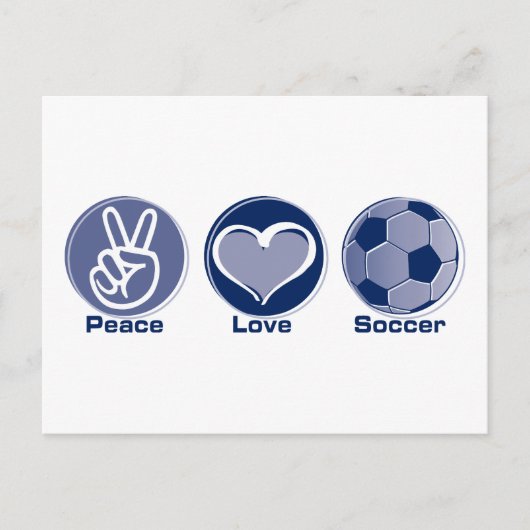 Peace Love Soccer Briefkaart (Voorkant)