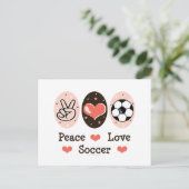 Peace Love Soccer Briefkaart (Staand voorkant)