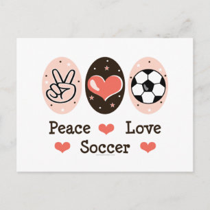 Peace Love Soccer Briefkaart