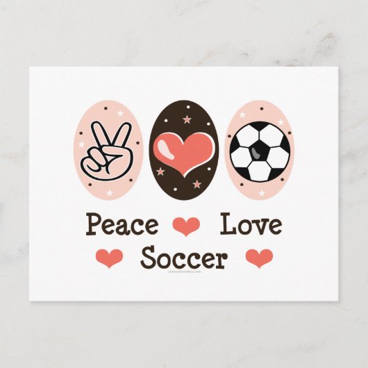 Peace Love Soccer Briefkaart (Voorkant)