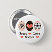 Peace Love Soccer Button (Voorkant /achterkant)