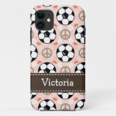 Peace Love Soccer Case-Mate iPhone Case (Achterkant)