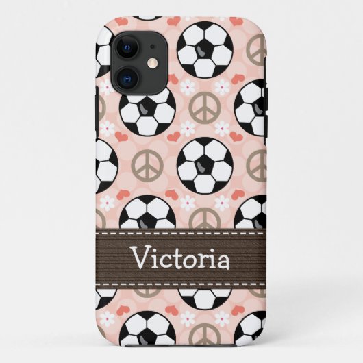 Peace Love Soccer Case-Mate iPhone Case (Achterkant)