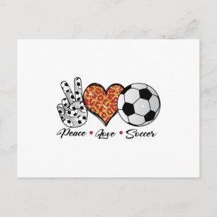 Peace Love Soccer Cool T Shirt Briefkaart