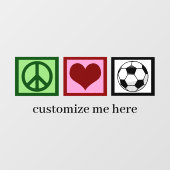Peace Love Soccer Custom Futbol Player Raamsticker (Vel)