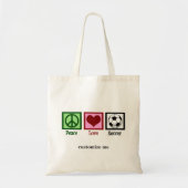 Peace Love Soccer Custom Futbol Player Tote Bag (Voorkant)