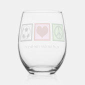 Peace Love Soccer Custom Futbol Player Wijnglas Zonder Voet (Achterkant)