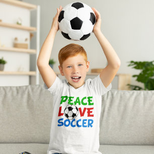 Peace Love Soccer Cute Kinder T-shirt