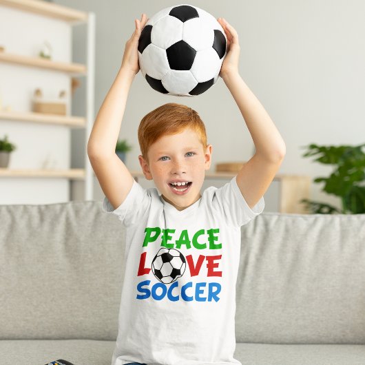 Peace Love Soccer Cute Kinder T-shirt
