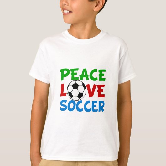Peace Love Soccer Cute Kinder T-shirt (Voorkant)