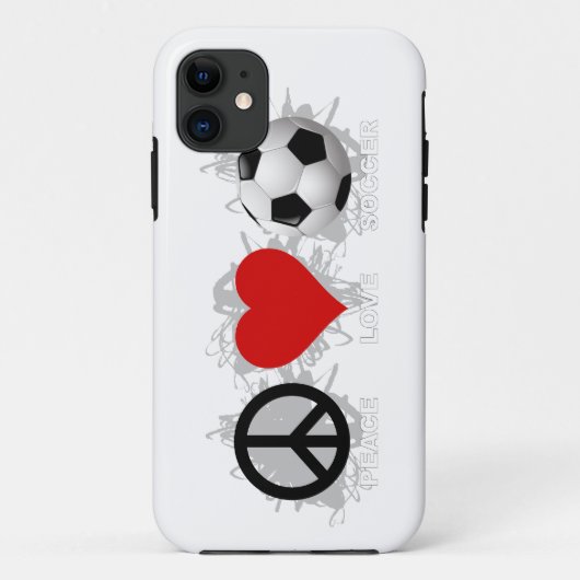 Peace Love Soccer Emblem iPhone 5 Hoesje (Achterkant)