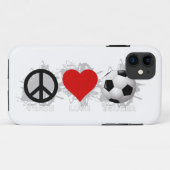 Peace Love Soccer Emblem iPhone 5 Hoesje (Achterkant (horizontaal))