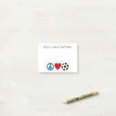 Peace Love Soccer Football Sticky-laptops Post-it® Notes (Op bureau)