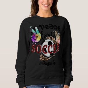 Peace Love Soccer Gaga Life Ma Grandma Leopard Trui