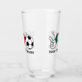 Peace Love Soccer Glass Glas (Links)