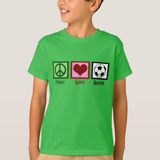 Peace Love Soccer Kinder T-shirt (Voorkant)