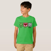 Peace Love Soccer Kinder T-shirt (Voorkant volledig)